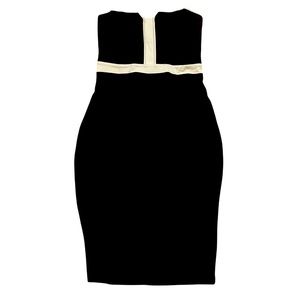 Express Black/White New Strapless Contrast Piped Sheath Cocktail Dress